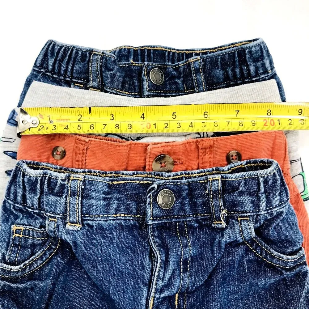 Toddler Jeans Pants 4 Lot 18 Month Carters Cat & Jack Topomini Denim Airplane